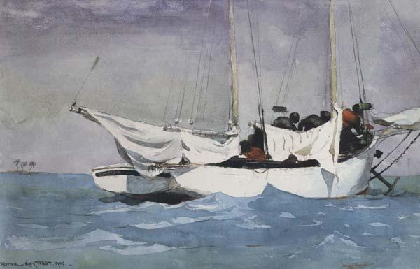 Winslow Homer Key West:Hauling Anchor (mk44) Sweden oil painting art